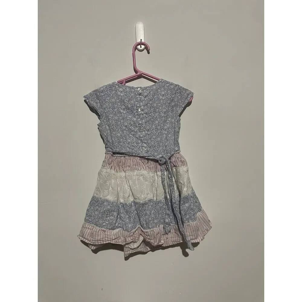 Max‎ Girls Toddlers 2-3 Year Pink White Blue Floral Dress Cute For Easter
